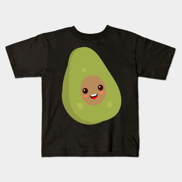 Cute Chibi Kawaii Avocado Kids T-Shirt by broadwaygurl18